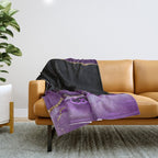 Purple Agate With Gold Glitter Veins Throw Blanket Gallery Image 1