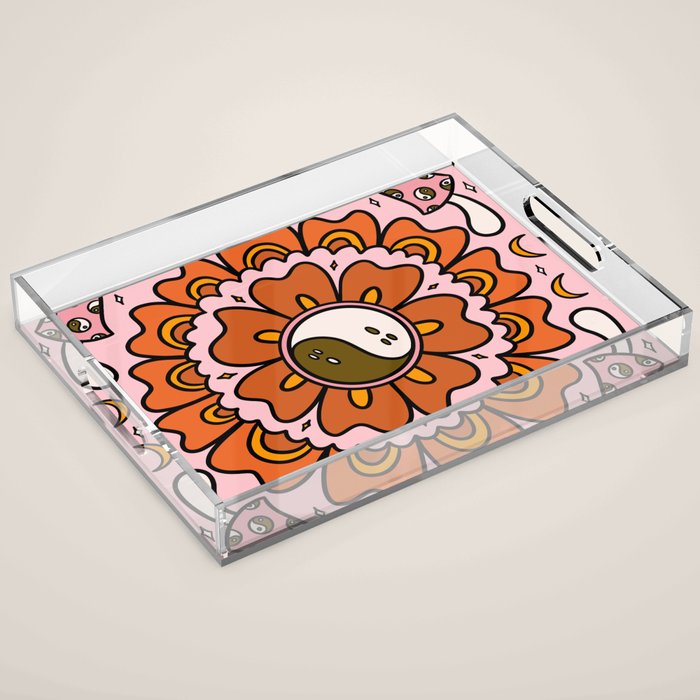 Spooky Yin Yang Flower Acrylic Tray Gallery Image 1
