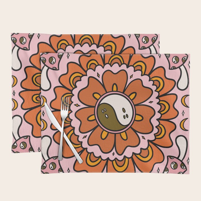 Spooky Yin Yang Flower Placemat Gallery Image 1