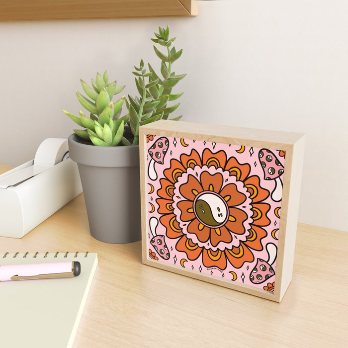 Spooky Yin Yang Flower Mini Art Print Gallery Image 2