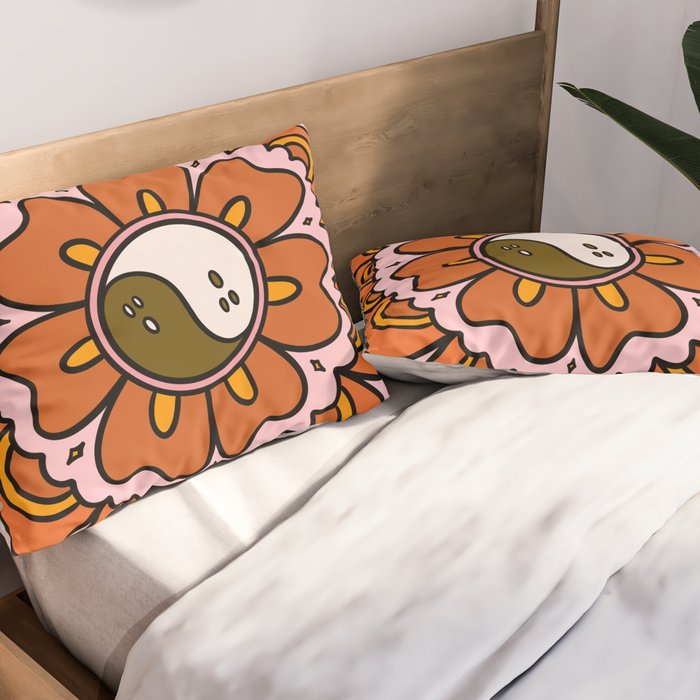 Spooky Yin Yang Flower Pillow Sham Gallery Image 2