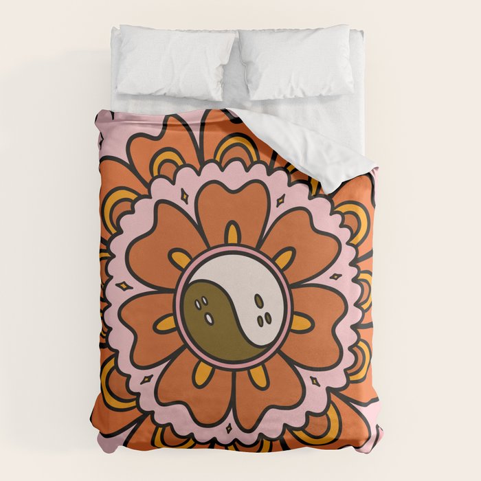 Spooky Yin Yang Flower Duvet Cover Gallery Image 1