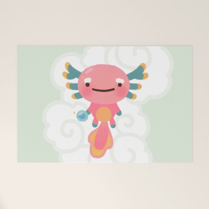 Umpearl - Axolotl with magic pearl Welcome Mat Gallery Image 1