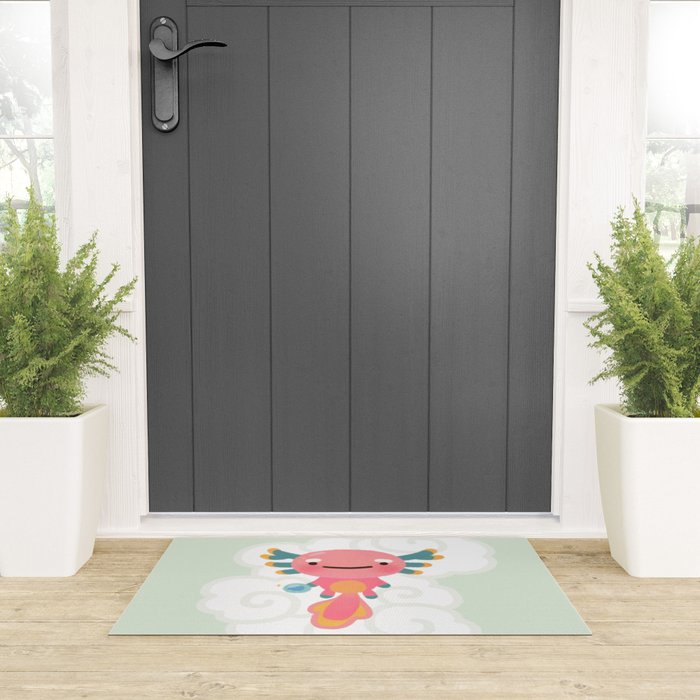 Umpearl - Axolotl with magic pearl Welcome Mat Gallery Image 3