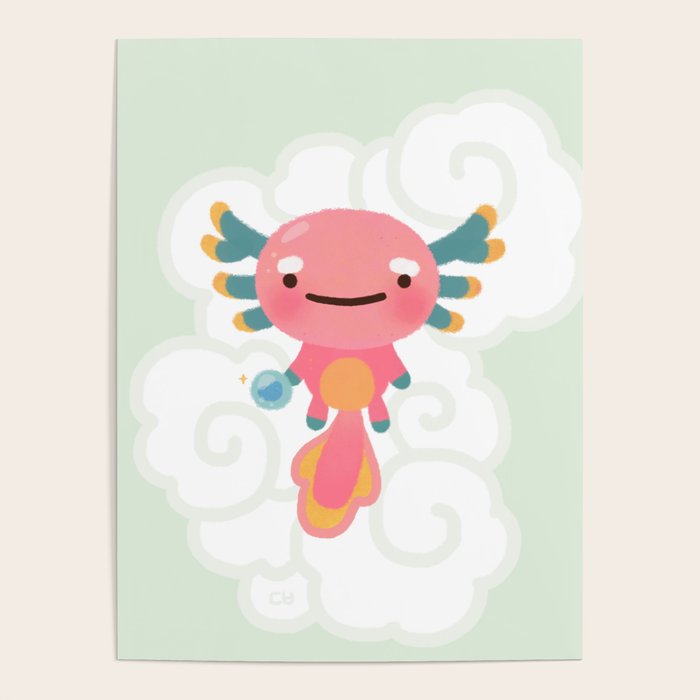 Umpearl - Axolotl with magic pearl Poster Gallery Image 4