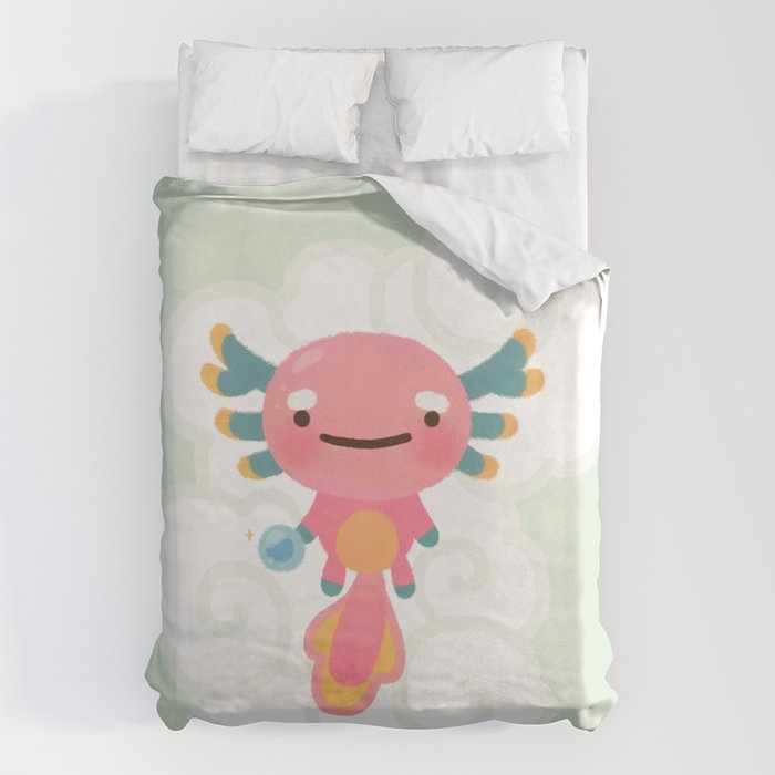 Umpearl - Axolotl with magic pearl Duvet Cover Gallery Image 6