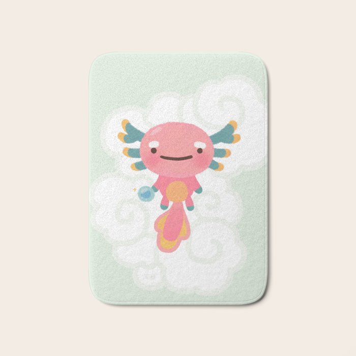 Umpearl - Axolotl with magic pearl Bath Mat Gallery Image 1