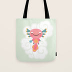 Umpearl - Axolotl with magic pearl Tote Bag Gallery Image 1