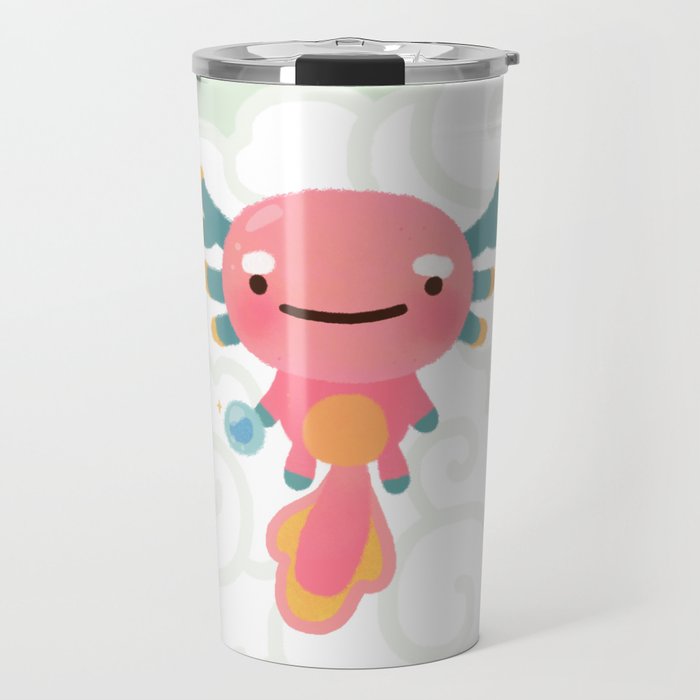 Umpearl - Axolotl with magic pearl Travel Mug Gallery Image 1