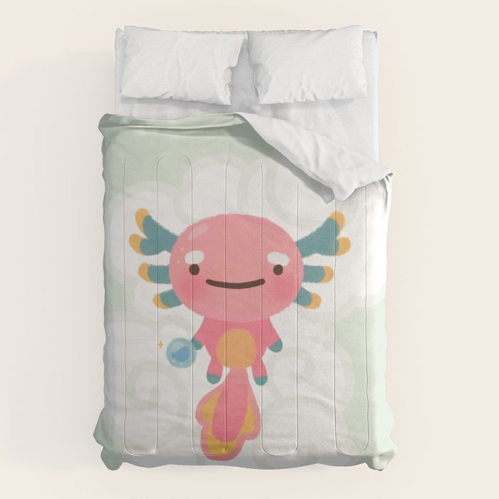 Umpearl - Axolotl with magic pearl Comforter Gallery Image 6