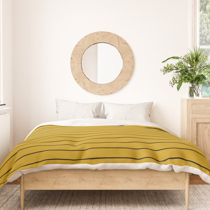 Minimal Arch VII Ochre Modern Geometric Lines Duvet Cover Gallery Image 3