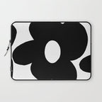 One Large Black Retro Flower White Background #decor #society6 #buyart Laptop Sleeve Gallery Image 1