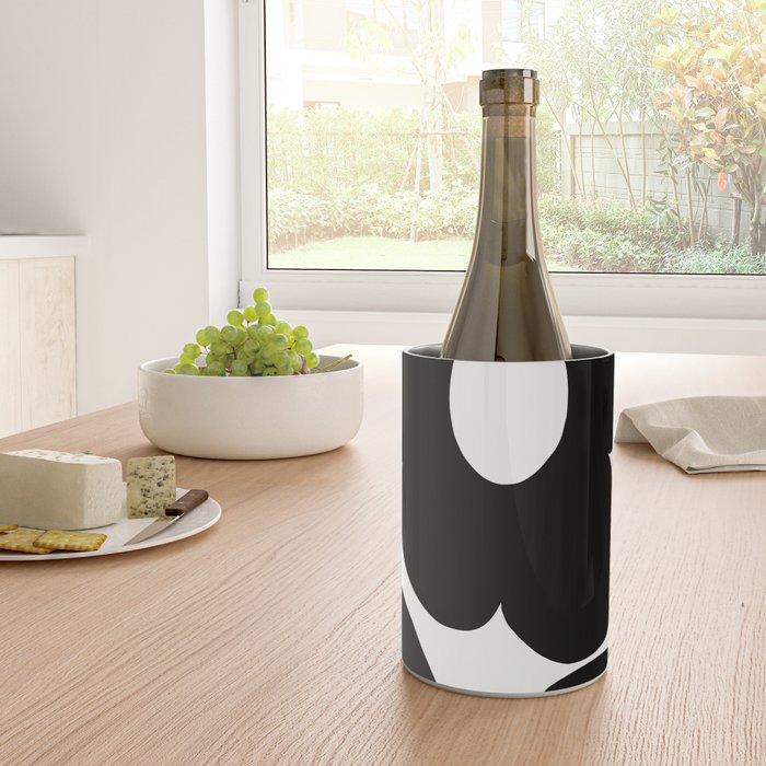 One Large Black Retro Flower White Background #decor #society6 #buyart Wine Chiller Gallery Image 4
