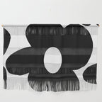 One Large Black Retro Flower White Background #decor #society6 #buyart Wall Hanging Gallery Image 1