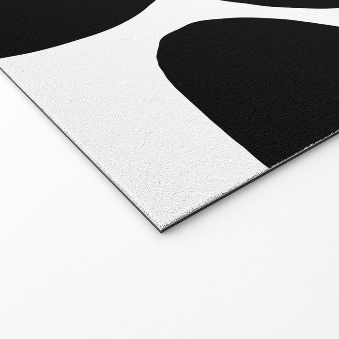 One Large Black Retro Flower White Background #decor #society6 #buyart Welcome Mat Gallery Image 2