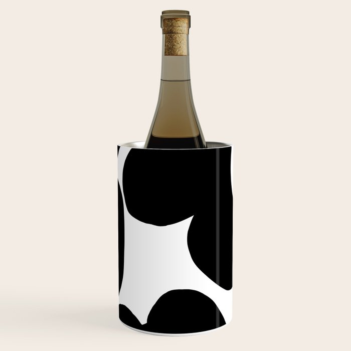 One Large Black Retro Flower White Background #decor #society6 #buyart Wine Chiller Gallery Image 2