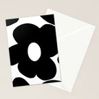 One Large Black Retro Flower White Background #decor #society6 #buyart Stationery Card Gallery Image 2