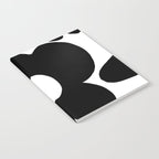 One Large Black Retro Flower White Background #decor #society6 #buyart Notebook Gallery Image 2