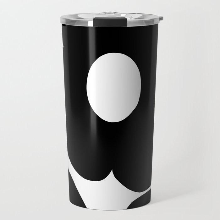 One Large Black Retro Flower White Background #decor #society6 #buyart Travel Mug