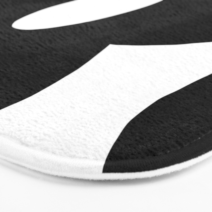 One Large Black Retro Flower White Background #decor #society6 #buyart Bath Mat Gallery Image 3