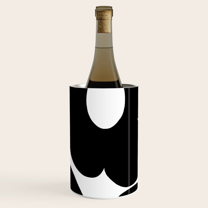One Large Black Retro Flower White Background #decor #society6 #buyart Wine Chiller Gallery Image 1