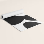 One Large Black Retro Flower White Background #decor #society6 #buyart Yoga Mat Gallery Image 2