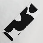One Large Black Retro Flower White Background #decor #society6 #buyart Yoga Mat Gallery Image 1