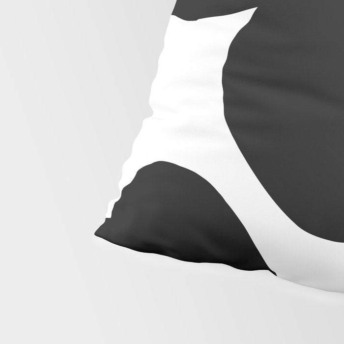 One Large Black Retro Flower White Background #decor #society6 #buyart Pillow Sham Gallery Image 4