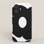 One Large Black Retro Flower White Background #decor #society6 #buyart iPhone Case Gallery Image 1
