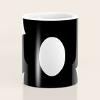 One Large Black Retro Flower White Background #decor #society6 #buyart Coffee Mug Gallery Image 4