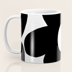 One Large Black Retro Flower White Background #decor #society6 #buyart Coffee Mug Gallery Image 3