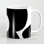 One Large Black Retro Flower White Background #decor #society6 #buyart Coffee Mug Gallery Image 1