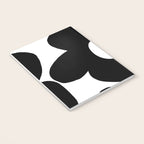 One Large Black Retro Flower White Background #decor #society6 #buyart Notebook Gallery Image 3