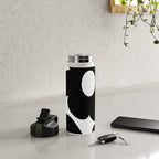 One Large Black Retro Flower White Background #decor #society6 #buyart Water Bottle Gallery Image 4