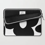 One Large Black Retro Flower White Background #decor #society6 #buyart Laptop Sleeve Gallery Image 2