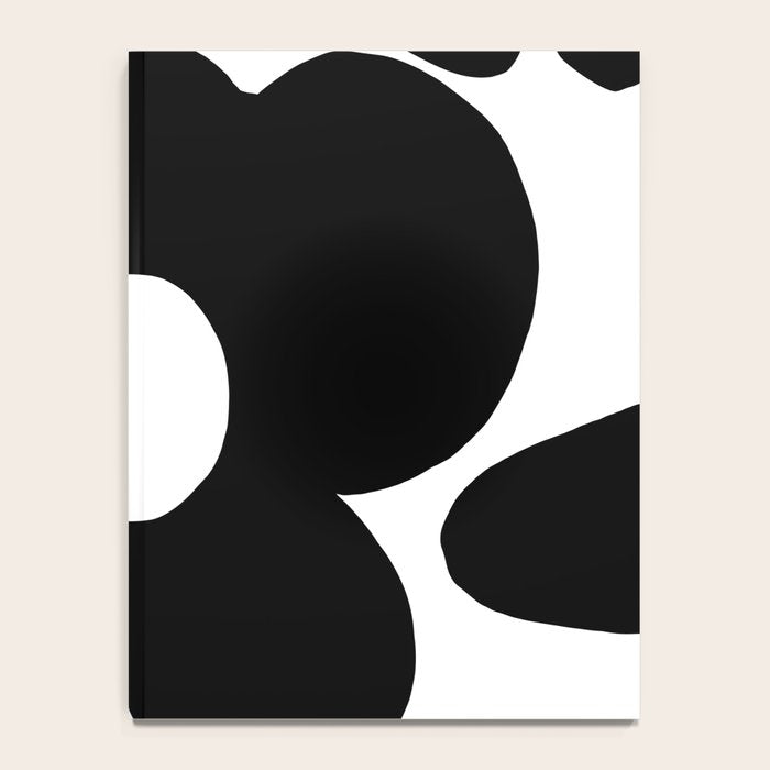 One Large Black Retro Flower White Background #decor #society6 #buyart Notebook Gallery Image 4