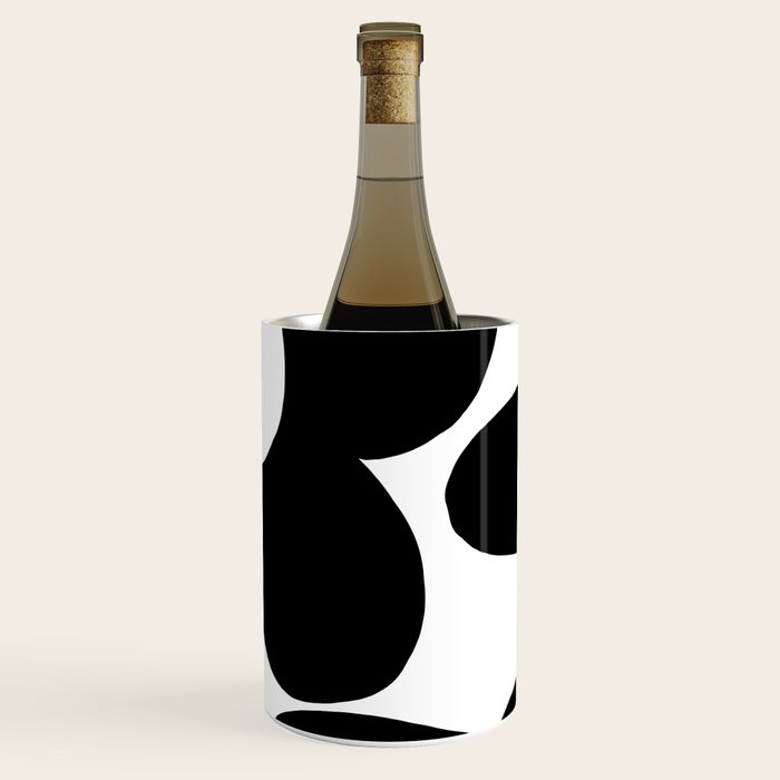 One Large Black Retro Flower White Background #decor #society6 #buyart Wine Chiller Gallery Image 3