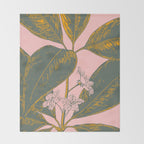 Modern Botanical Banana Leaf Throw Blanket Gallery Image 2