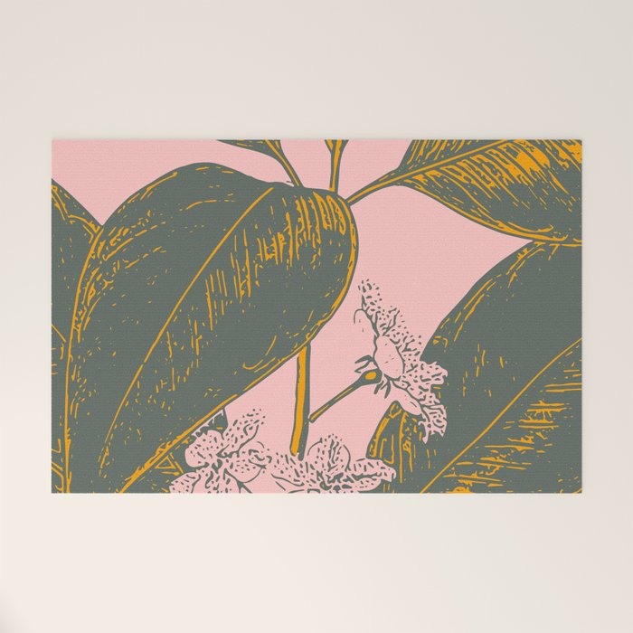 Modern Botanical Banana Leaf Welcome Mat Gallery Image 1