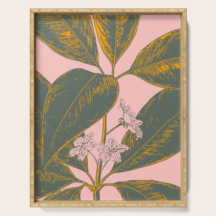 Modern Botanical Banana Leaf Serving Tray Gallery Image 1
