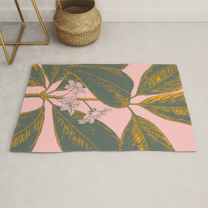 Modern Botanical Banana Leaf Rug Gallery Image 1