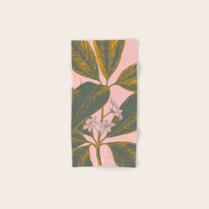 Modern Botanical Banana Leaf Bath Towel Gallery Image 1