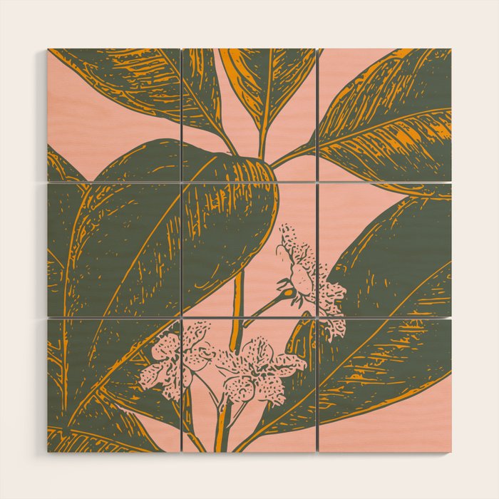 Modern Botanical Banana Leaf Wood Wall Art Gallery Image 1