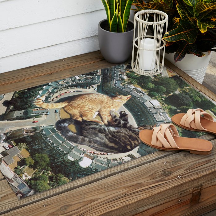 Lazy Cats Roundabout  Outdoor Rug Gallery Image 2