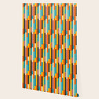 Retro Color Block Popsicle Sticks Orange Wallpaper Gallery Image 2