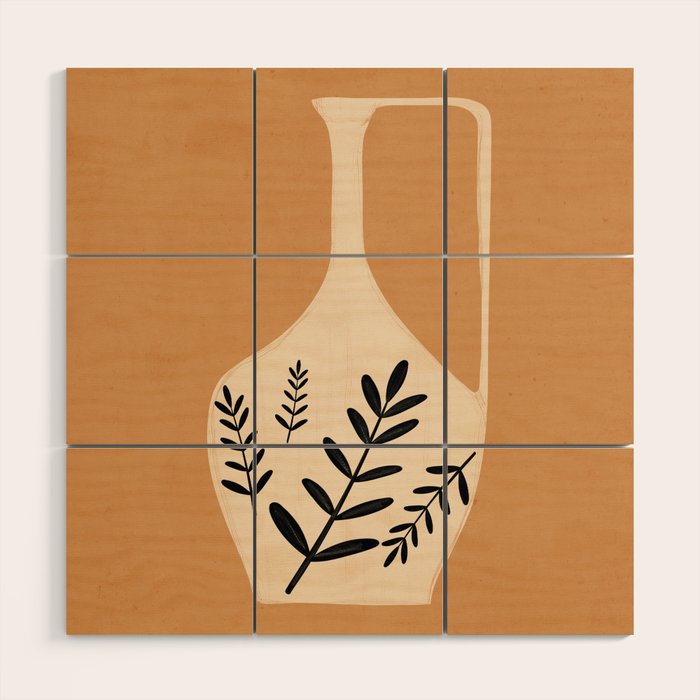 Minimal Abstract Art Vase Wood Wall Art Gallery Image 1