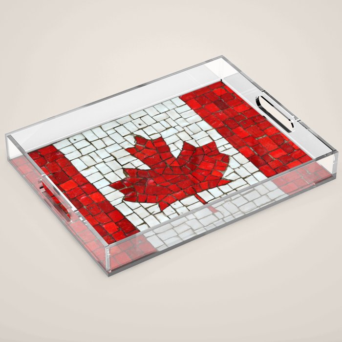 Canada mosaic Acrylic Tray Gallery Image 1