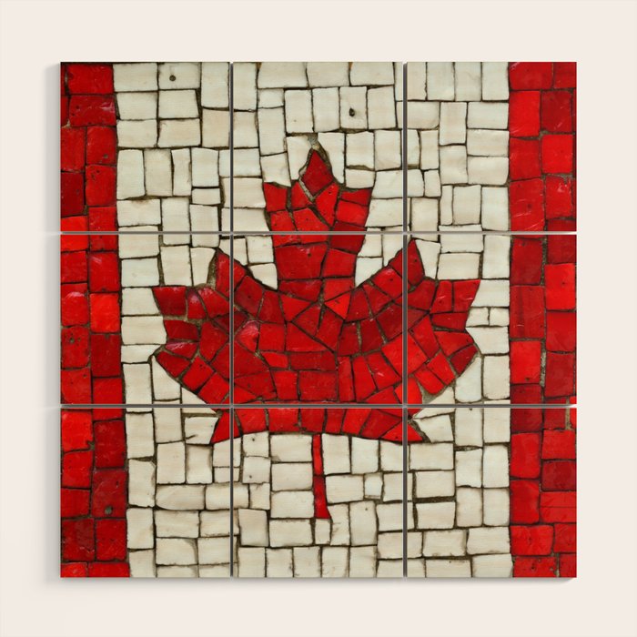 Canada mosaic Wood Wall Art Gallery Image 1