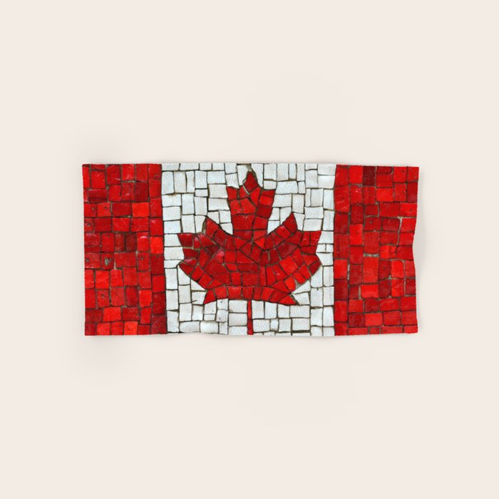 Canada mosaic Bath Towel Gallery Image 1