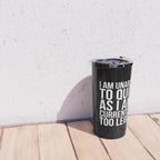 Unable To Quit Too Legit (Black & White) Travel Mug Gallery Image 4